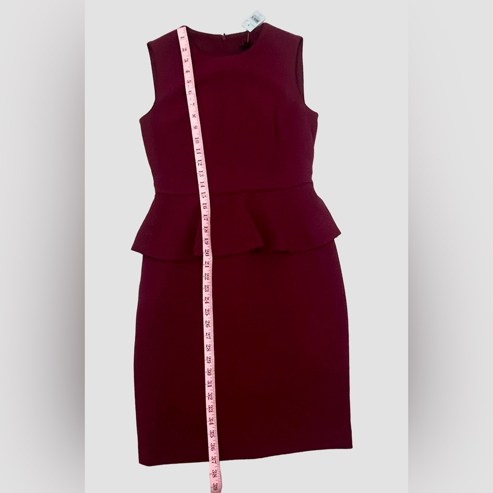 NWT Ann Taylor Doubleweave Peplum Wine Plum Sheath Dress 0 Petite - Picture 12 of 13